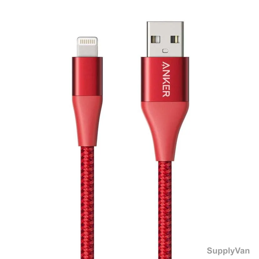 Anker USB-A to Lightning Cable, A8452H91, PowerLine Plus II, 1 Mtrs, Red