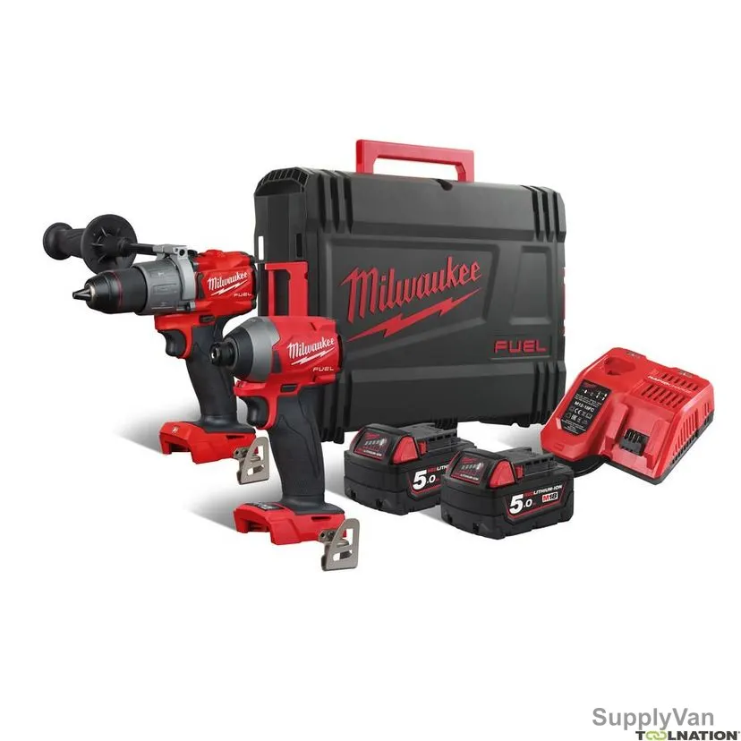 Milwaukee Cordless Tool Set, M18-FPP2A2-502X, Fuel, 18V, 5.0Ah, 5 Pcs/Set — image 1