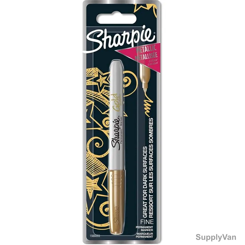 Sharpie Metallic Permanent Marker, SP-1986003, 0.9MM Tip Size, Metallic Gold