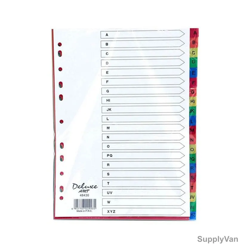 Deluxe Divider Set With A-Z Tab, 48430, PVC, A4, Multicolor