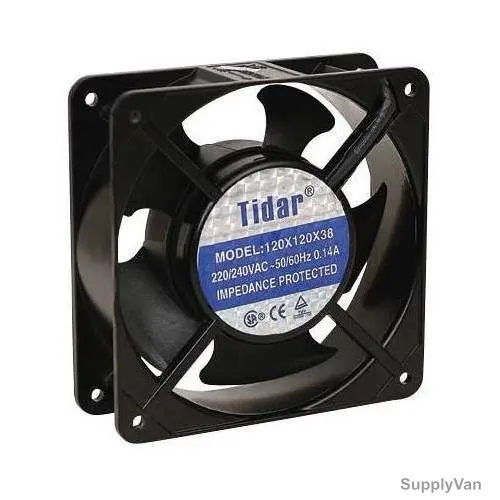 Tidar Cooling Fan, 220-240VAC, 0.14A, 120MM Width x 120MM Length x 38MM Height