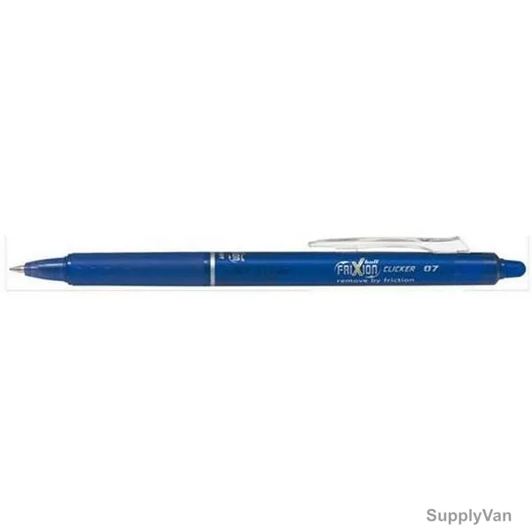 Pilot Clicker Roller Ball Pen, BLRTFR7, Frixion, 0.7MM Tip Size, Blue
