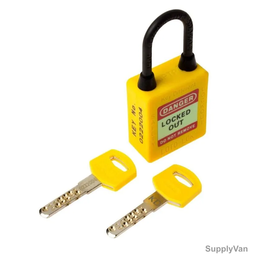 Loto-Lok Three Point Traceability Padlock, 3PTPYKDN40, Nylon, 40 x 5MM, Yellow