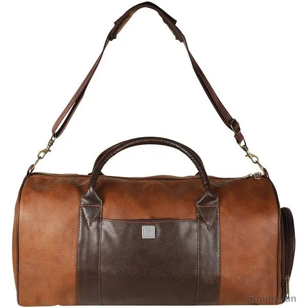 Mounthood Duffle Tote Bag, PU Leather, 33 Ltrs, Brown — image 1