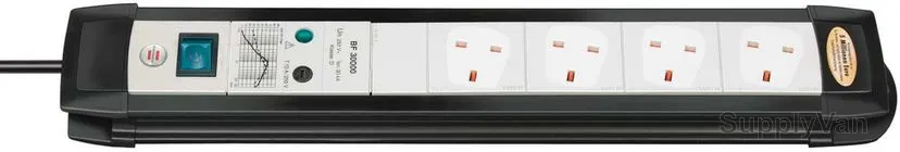 Brennenstuhl 4Way Extension Lead, 1156053374, 1.8 Mtrs