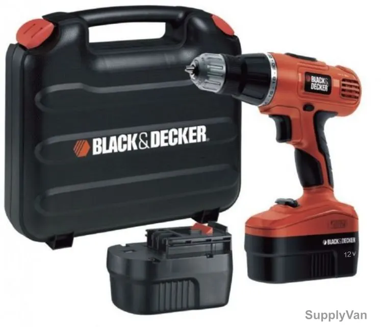 Black and Decker 2-Gear Cordless Hammer Drill, EPC128BK-GB, 12V