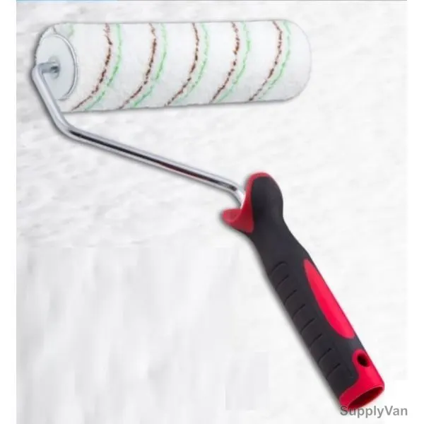 Beorol Paint Roller Frame And Cover, SETBCMN2345, Microfiber Natur, White and Red