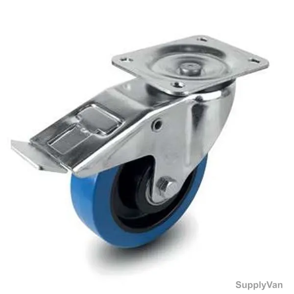 Brake Plate Caster, 25100, Medium Duty, 10CM, 150Kg