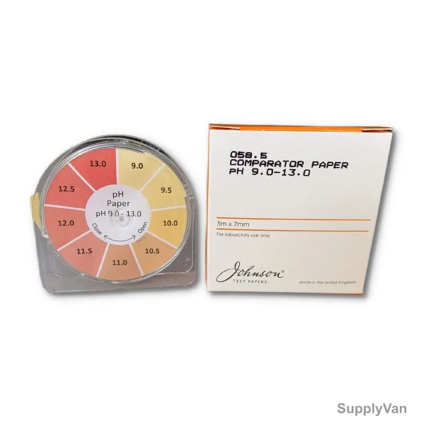 Johnson Comparator Test Paper, 058.5, 9.0 to 13.0 pH, 7MM Width x 5 Mtrs Reel Length
