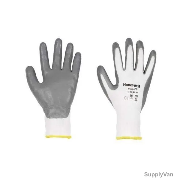 Honeywell Gloves, GNT, POLYTRIL, Size10, Grey and White, PK20