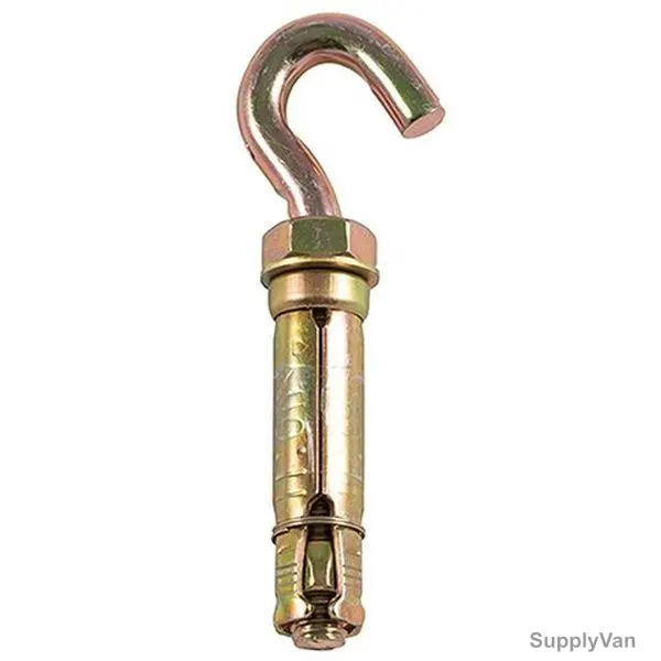 Mkats Shield Anchor Hook Rawl Bolt, Zinc Plated, M6, Gold
