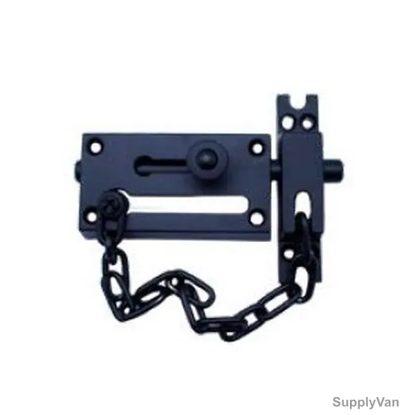 Robustline Door Chain Guard Lock with Double Locking System, BT-0010C, Stainless Steel, Black