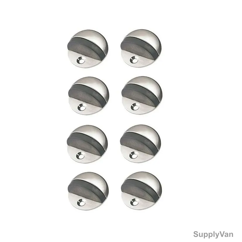 Robustline Half Round Door Stopper With Rubber Bumper, 15150, 44MM Bottom Dia, 8 Pcs/Pack
