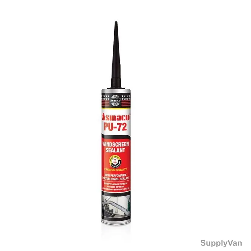 Asmaco Windscreen Sealant, PU 72, 280ML, Black, 12 Pcs/Carton