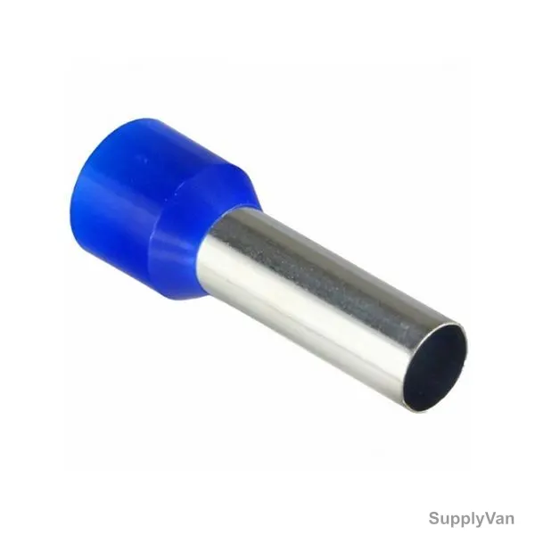 Bootlace Ferrule, E2516, 4 AWG, 25 SQ.MM x 16MM Length, Blue, 100 Pcs/Pack
