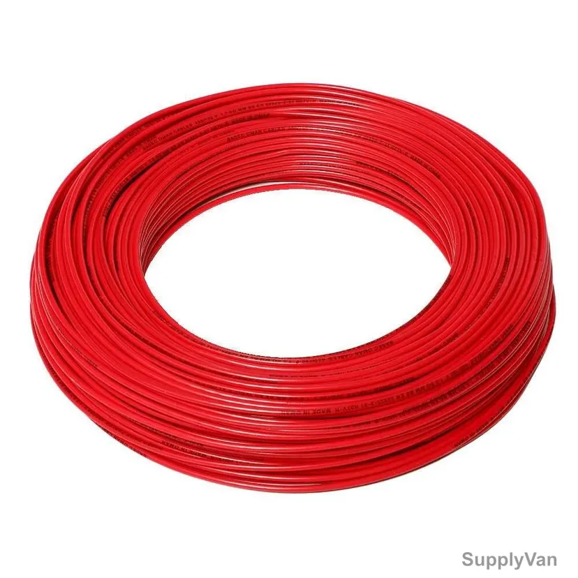Oman Single Core CU PVC Cable, 4 SQ.MM x 100 Yards, Red
