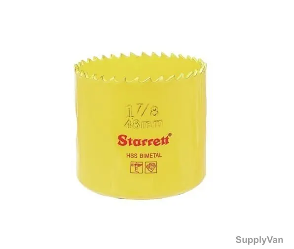 Starrett Hole Saw, SH0178, High Speed Steel, 48MM, 6 TPI, Yellow