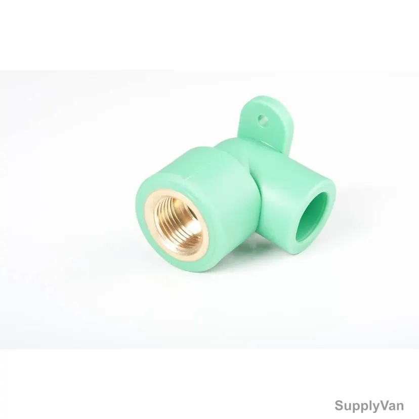 Raktherm Wall Mount Elbow, E5-201-2, PPR, 20MM Dia, 1/2 Inch, Green/Gold, 10 Pcs/Pack