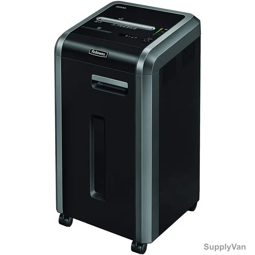 Fellowes Paper Shredder, 225mi, Powershred, Micro-Cut, 16 Sheets, Black and Silver