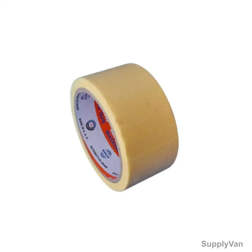 Asmaco Automotive Masking Tape, 028, 48MM Width x 25 Yards Length, Yellow, 24 Rolls/Carton