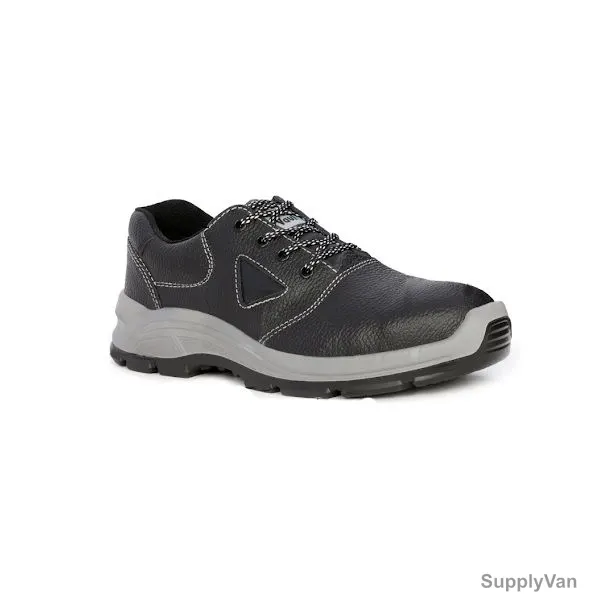 Vaultex Steel Toe Low Ankle Safety Shoes, PEN, Genuine Leather, Size38, Black