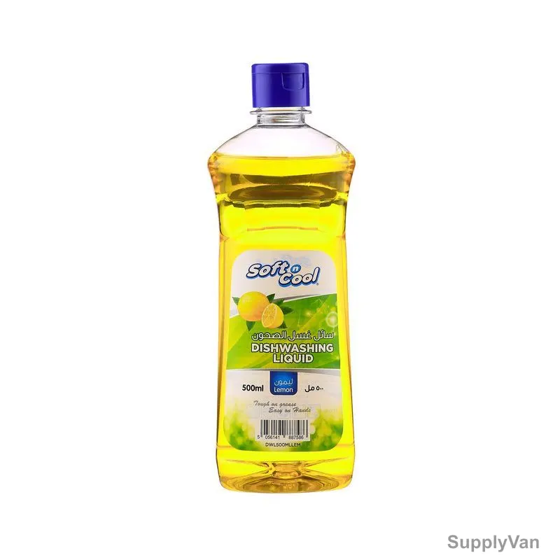 Soft n Cool Dishwashing Liquid, Lemon, 500ML, 24 Pcs/Pack — image 1