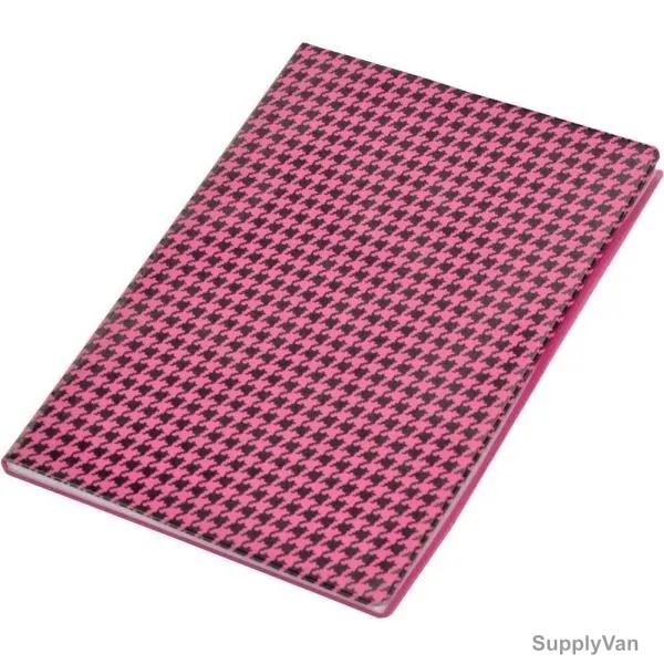 FIS 5MM Square Lines Notebook with PVC Soft Cover, FSNBP5A5100BKPI, 148 x 210MM, 100 Pages, Black and Pink