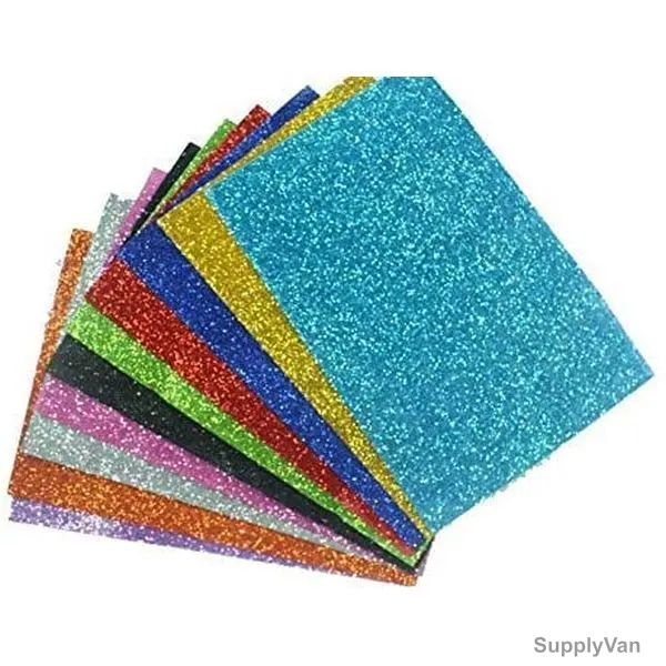 Self Adhesive Glitter Foam Sheet, A4, Multicolor, 10 Pcs/Pack