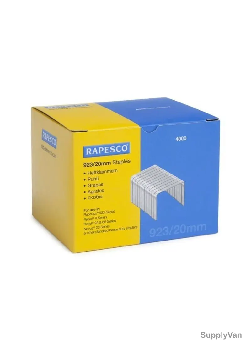 Rapesco Galvanised Staple, RPS9-23-20, 923/20MM, Steel, 20MM Leg