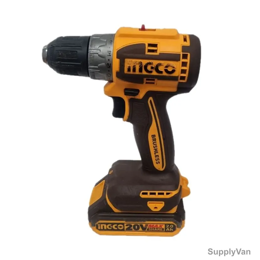 Ingco Brushless Cordless Drill, CDLI20453, 20V, 2x 2.0Ah Battery, 1x Charger — image 1