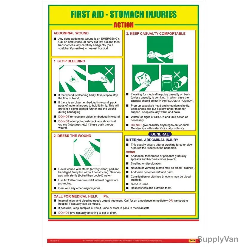 Loto-Lok First Aid Poster, FA-07, Vertical, 600 x 450MM
