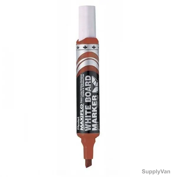 Pentel White Board Marker, PE-MWL6-E, Maxiflo, 2.0-5.7MM, Brown, 12 Pcs/Pack