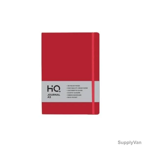 Navneet HQ Journal Casebound Notebook, NAV85817, A5, 80 Sheets, Red