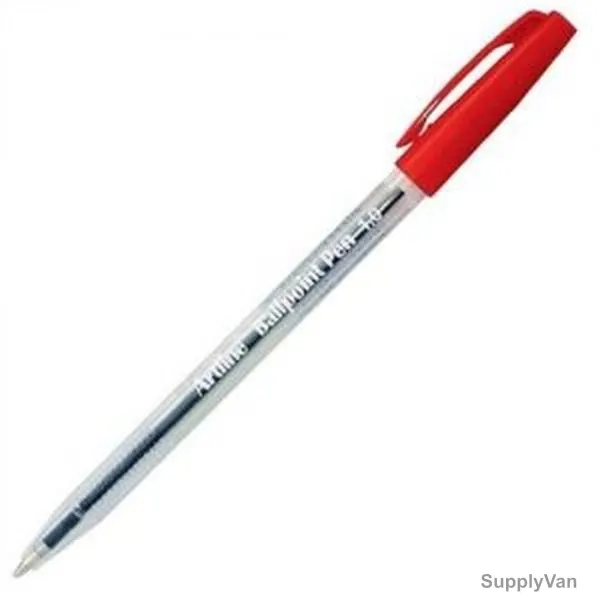 Atlas Ball Point Pen, AS-BPM100-RD-50P, 1.0MM Tip, Red, 50 Pcs/Pack