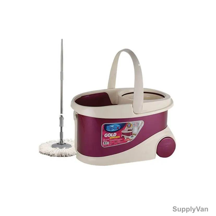 Spin Mop Cleaning Set, MB30, Plastic/Microfiber Cotton, 20 Ltrs, Burgandy