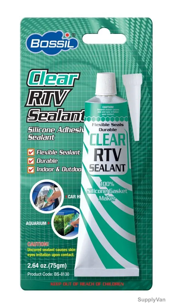 Bossil RTV Sealant, BS-8130, 15g x 10 Tubes Carded, Clear