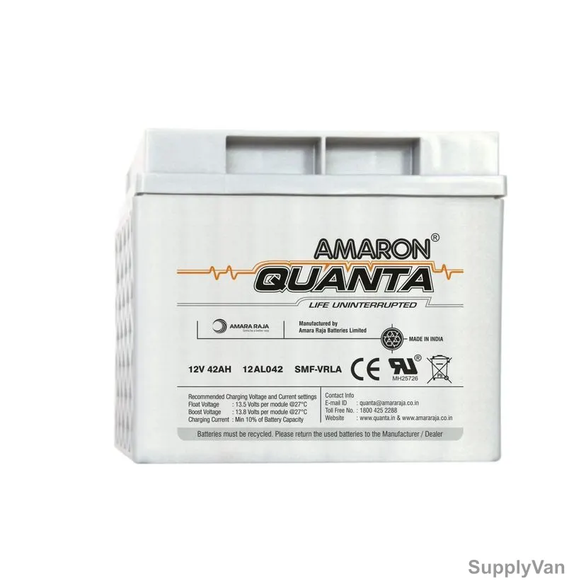 Amaron Quanta Lead Acid Battery, 12AL042, 12VDC, 42Ah