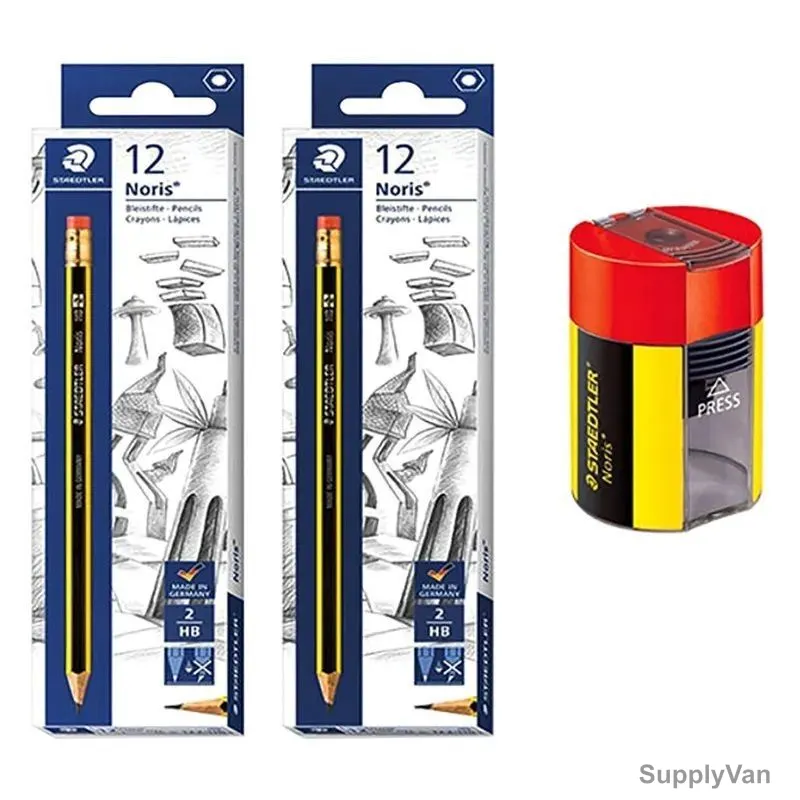 Staedtler Noris Pencil, STP-PACK-056, 2.0MM Tip Size, Black/Yellow, 25 Pcs/Set