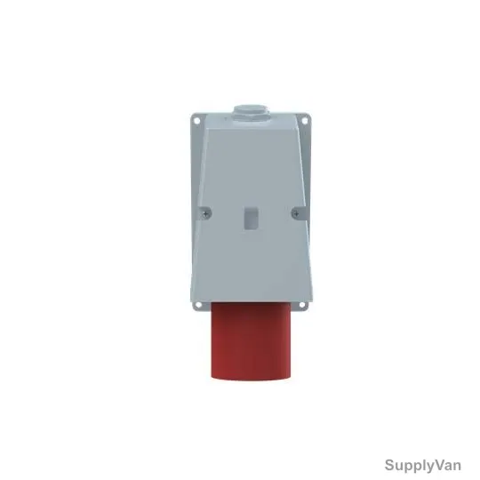 Abb Wall Mounted Socket Inlet, 463BS6, 346-415V, IP44, 63A, 3P+N+E, Red