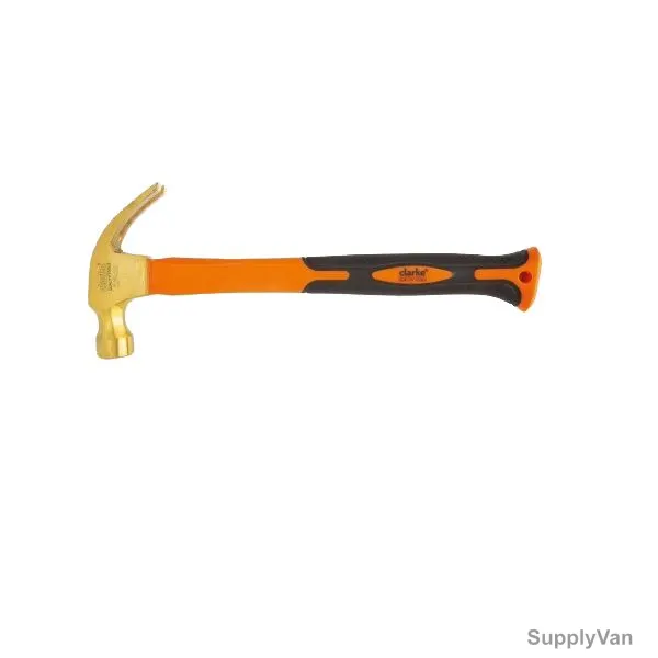 Clarke Brass Claw Hammer, BCH0-5FC, Fibre Handle, 0.5 Kg
