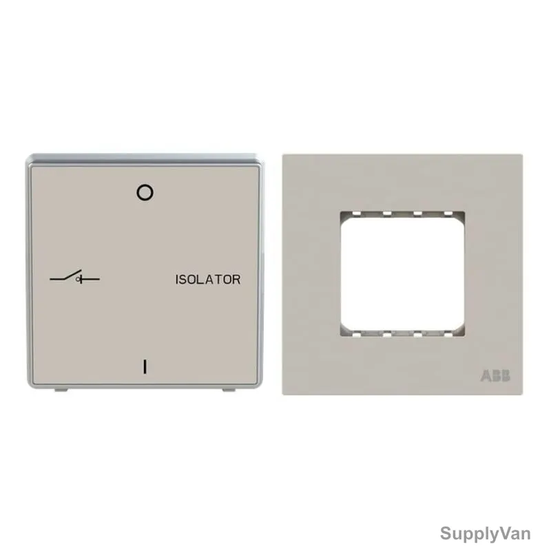 ABB Fan Isolator With Double Rocker Frame, AMD13444-DU+AMD5144-DU, Millenium, 3P, 10A, Dune Sand — image 1