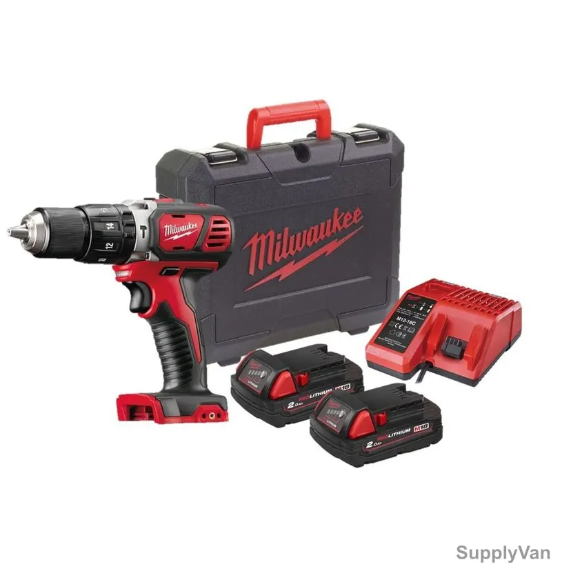 Milwaukee Cordless Percussion Drill, M18BPD-202C, 18V, 13MM, 28000 BPM — image 1