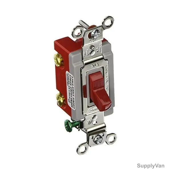 Hubbell 2 Way Toggle Switch, HUBHBL1222R, 20A, 120-277VAC