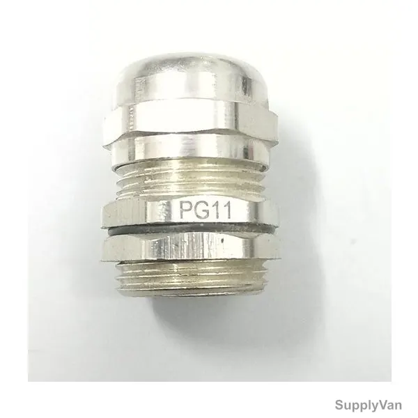 Metal Gland, PG-11, 5-10MM Cable Size, Silver, 100 Pcs/Pack