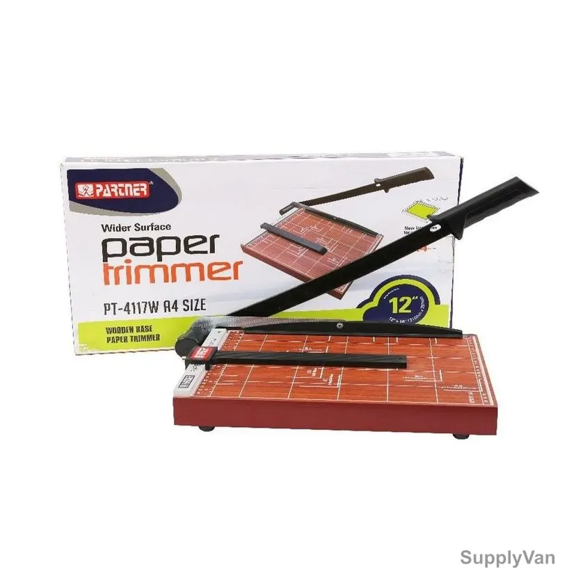 Partner Wooden Base Wide Surface Paper Trimmer, PT-4117W, A4, Brown