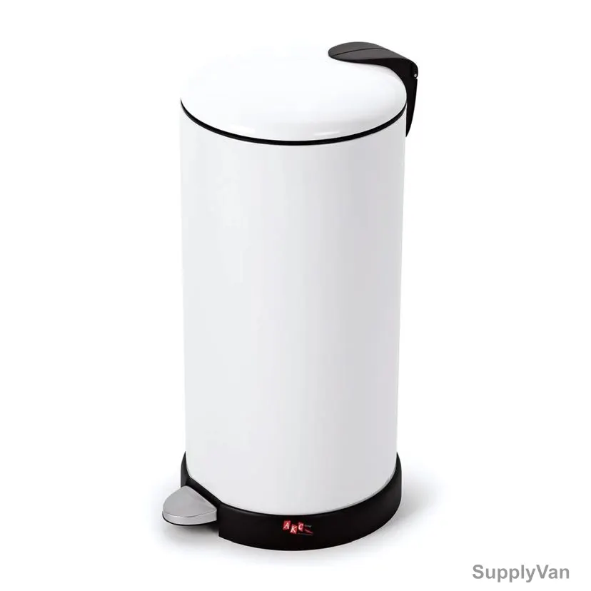 Akc Pedal Trash Bin, SS11W-20, Stainless Steel, 20 Ltrs, White