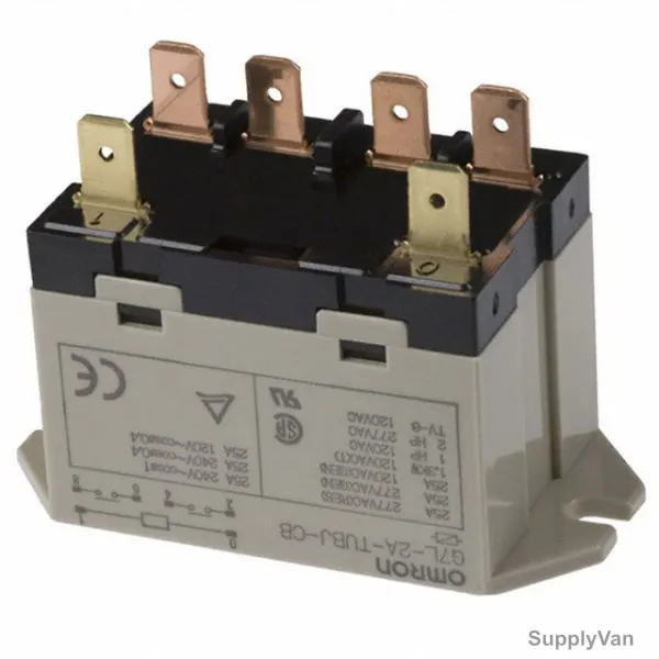 Omron General Purpose Relay, G7L-2A-TUB-J-CB, 200-240VAC, 25A