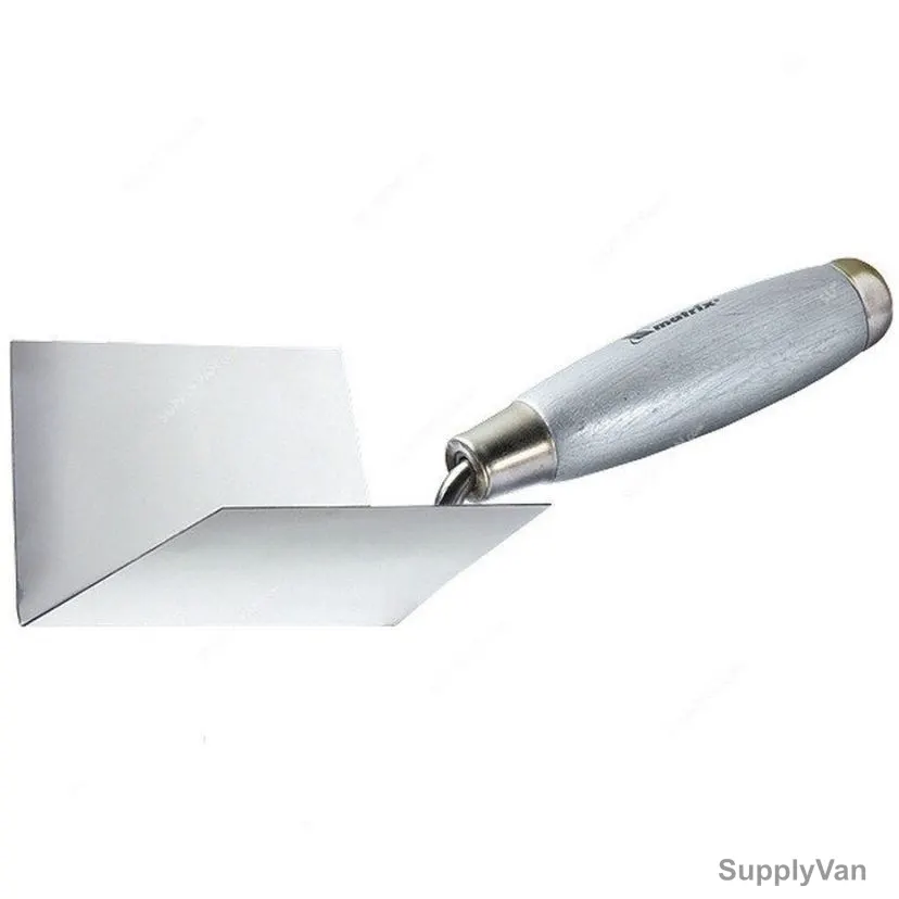 Mtx Inner Corner Trowel With Wooden Handle, 863109, Stainless Steel, 110 x 75MM
