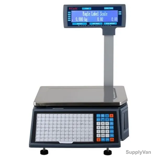 Eagle Pole Type Barcode Label Printing Weighing Scale, T30-EBR-Pole, 30 Kg, Black/Silver — image 1