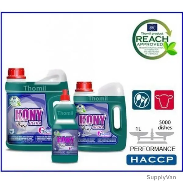 Thomil Kony Ultra-Concentrated Washing-Up Liquid, LVDM026, 4 Litre, Green, PK4